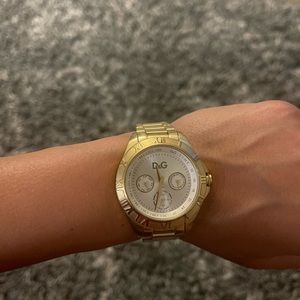 D&G gold chronograph watch